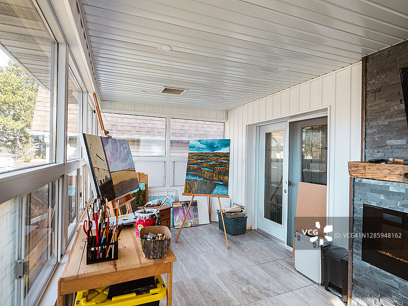 艺术家工作室内部图片素材