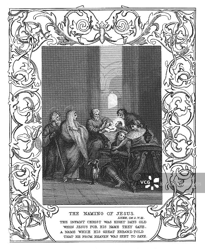 耶稣命名的复古新约插图图片素材