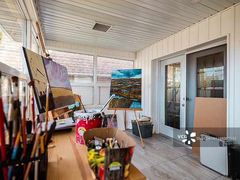 艺术家工作室内部图片素材