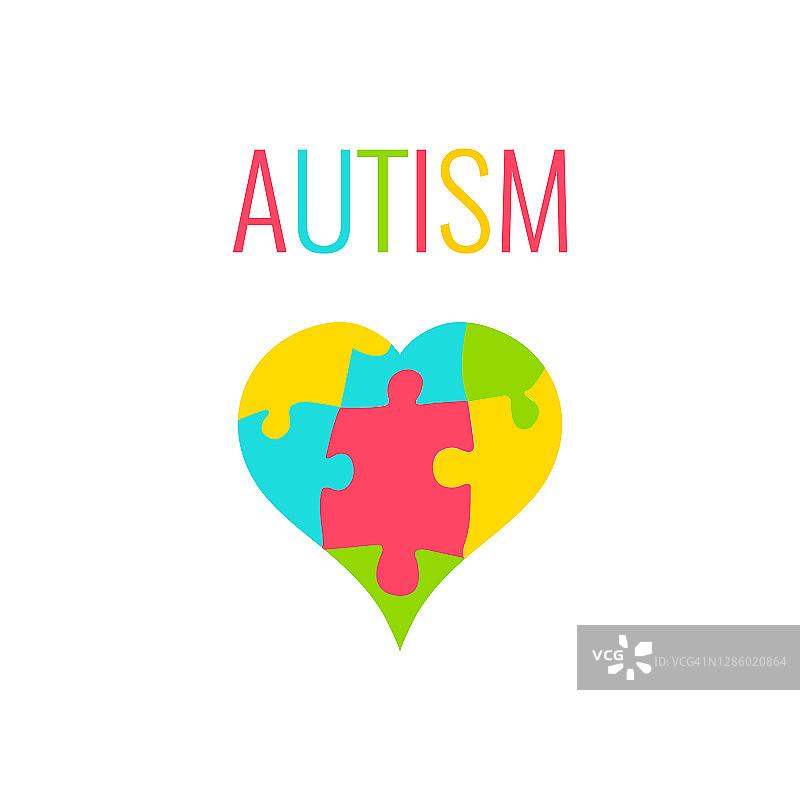 自闭症概念插画图片素材