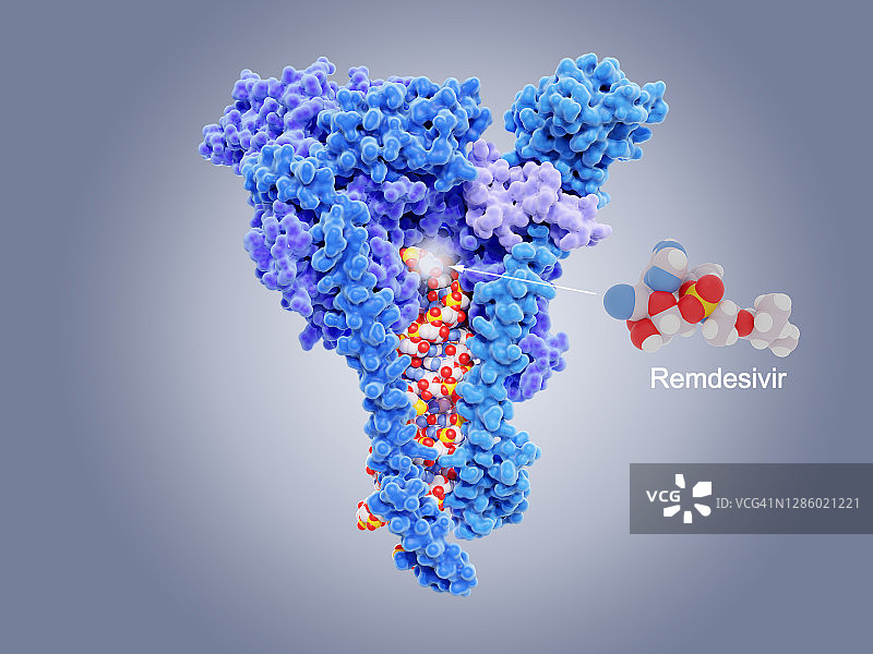 瑞德西韦冠状病毒药物和靶点，图示图片素材