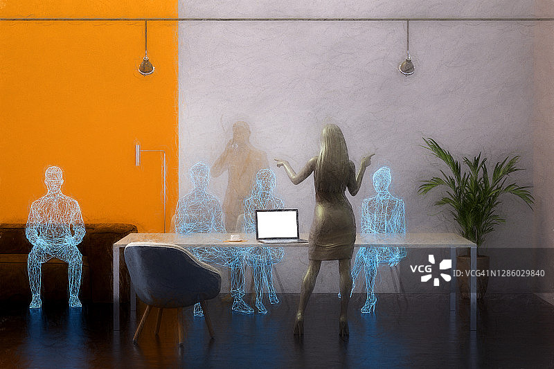 VR办公室会议图片素材