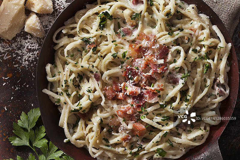 培根卡邦尼意面图片素材