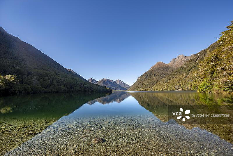 冈恩湖，峡湾国家公园，南岛，新西兰图片素材