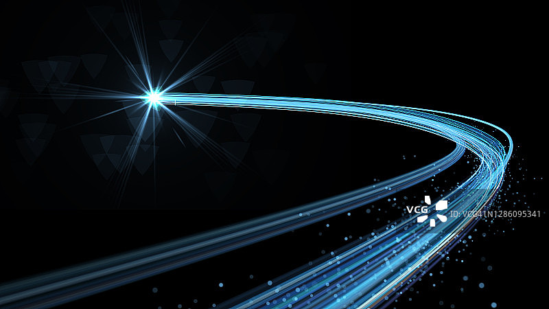 蓝色流动曲线粒子图片素材