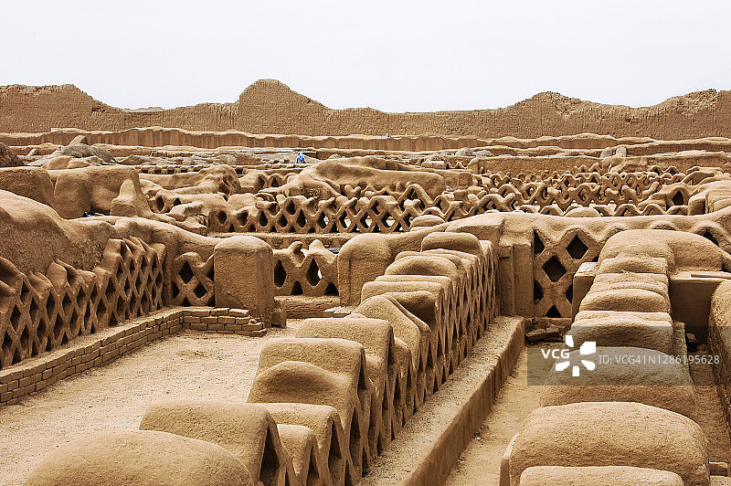 秘鲁北部古城昌昌的壮观建筑景观图片素材