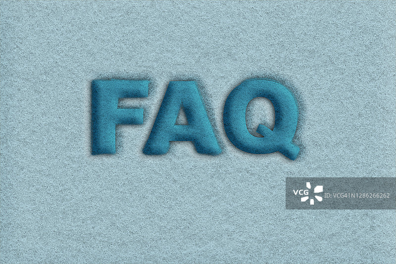 蓝色毛毡常见问题解答标志图片素材