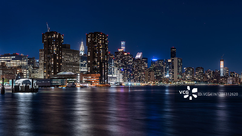 纽约曼哈顿中城夜景图片素材