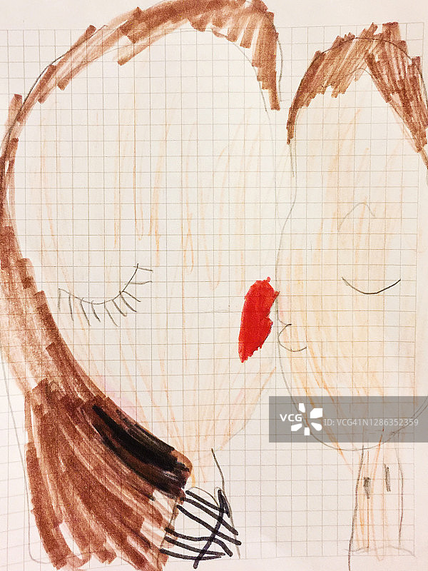 浪漫情侣亲吻绘画图片素材