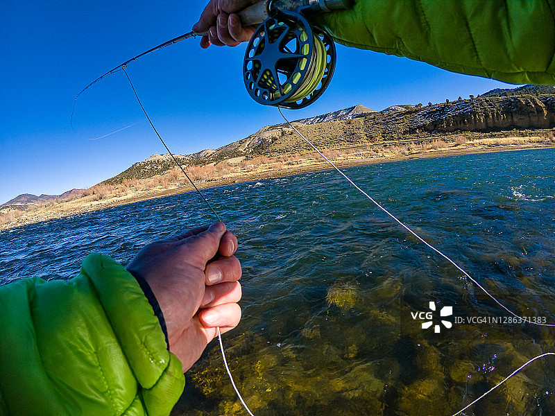 飞蝇钓鳟鱼图片素材