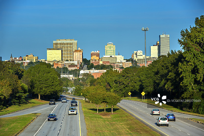 南卡罗来纳州哥伦比亚市天际线图片素材