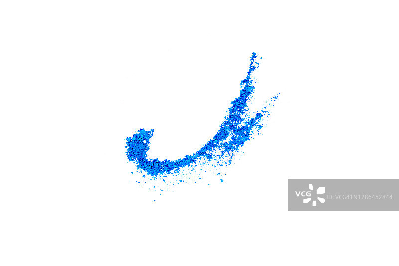 白色背景上的蓝色眼影图片素材