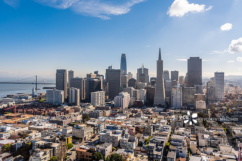 旧金山天际线航拍图片素材