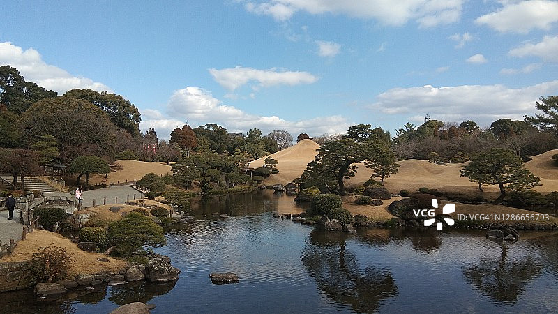 水前寺公园冬季景色图片素材