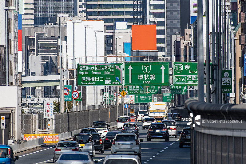 日本大阪城市公路图片素材