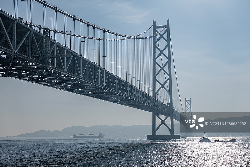 日本神户市的明石海峡大桥图片素材