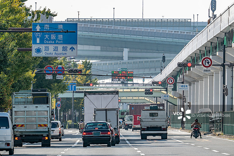 日本大阪市的城市道路图片素材