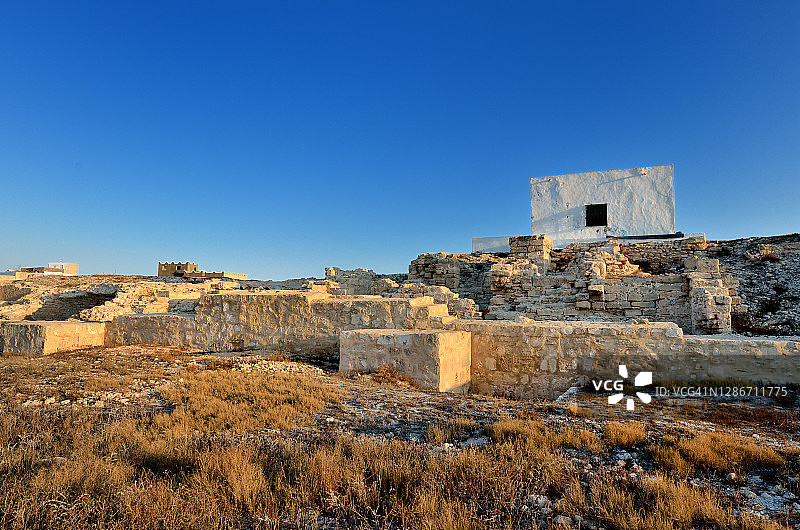 马赫迪耶，苏尔的遗址，法蒂玛王朝的城墙图片素材