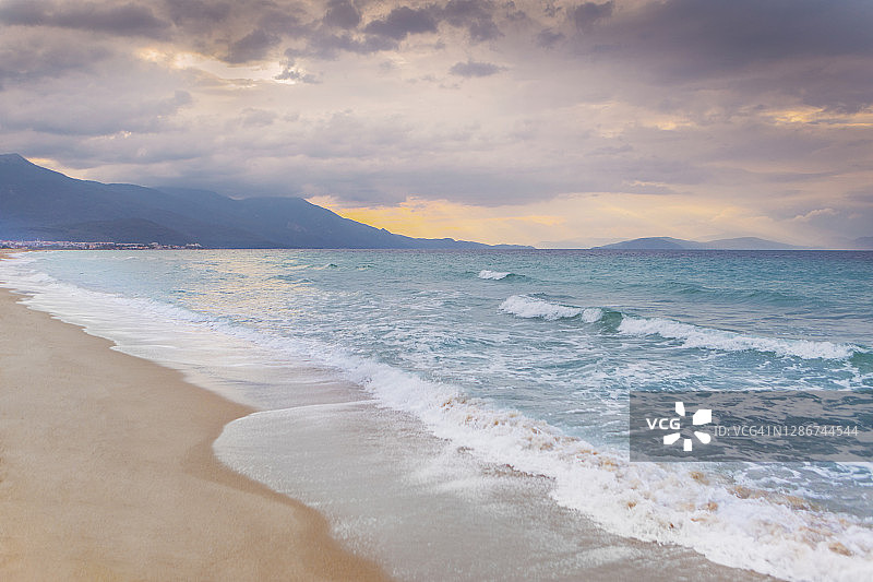 美丽的海和日落图片素材