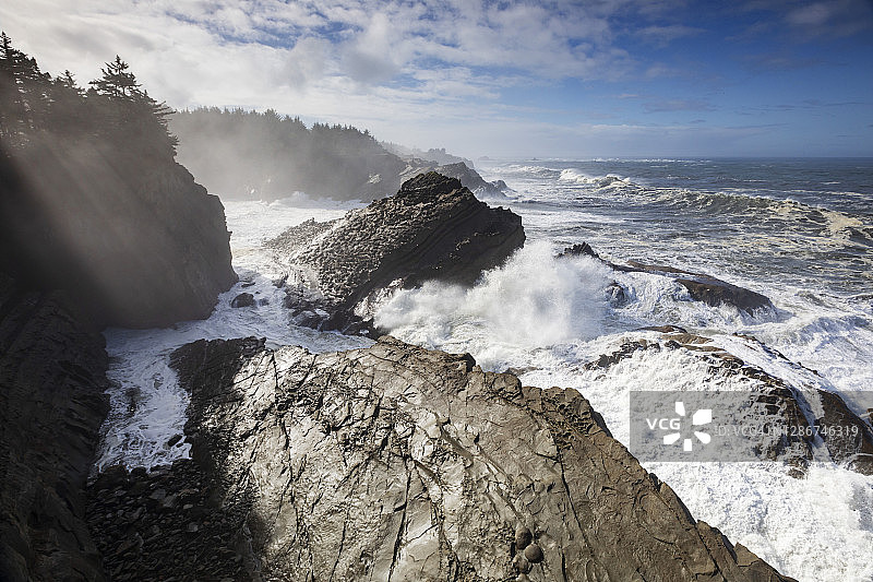 肖尔英亩的涌入海浪图片素材