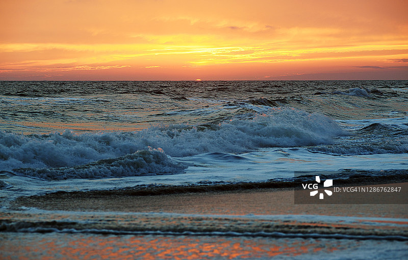 纽约长滩大西洋日落图片素材