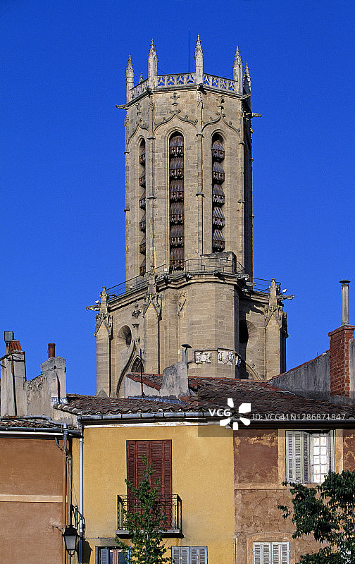 艾克斯大教堂钟楼图片素材