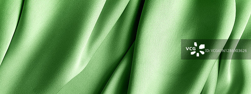 美丽的绿色波浪织物网络banner图片素材