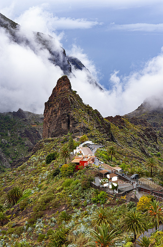 西班牙圣克鲁斯-德特内里费省马斯卡村：特诺山脉中的隐秘村庄图片素材