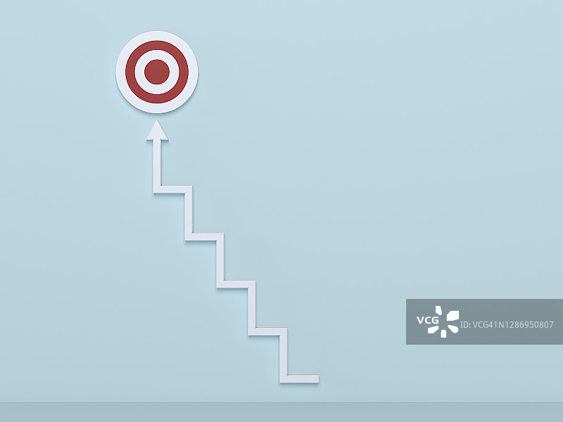 通往目标的白色梯子图片素材