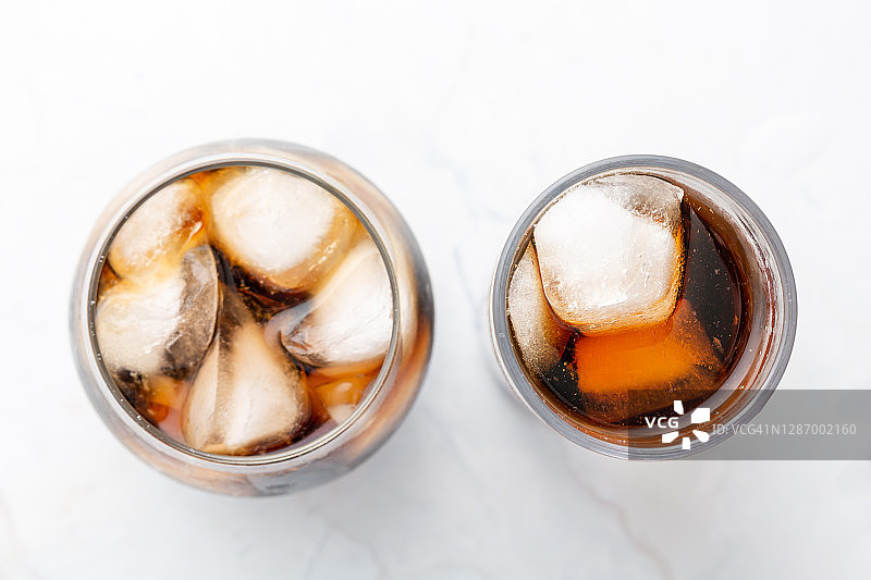 无糖冰可乐（顶部视角）图片素材