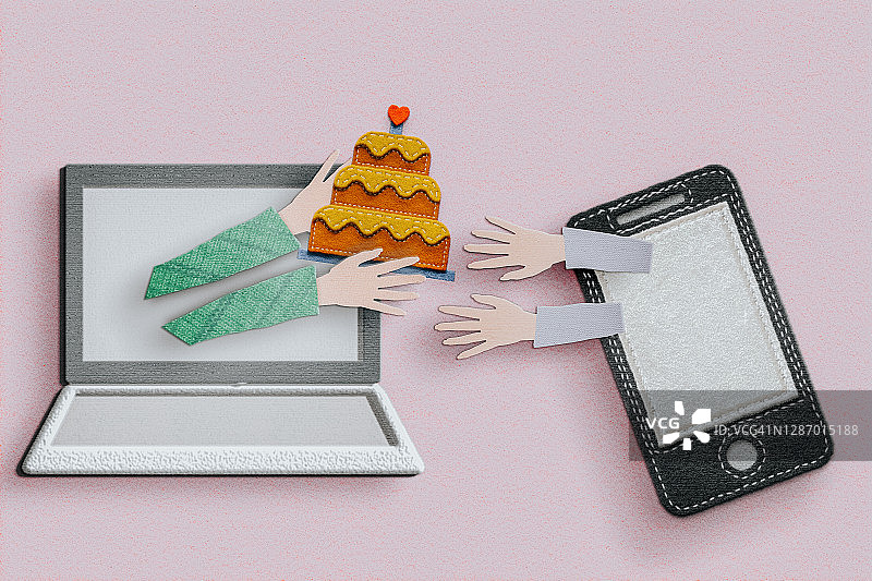 虚拟生日庆祝概念图图片素材