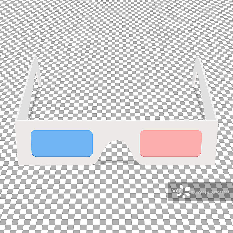 方格背景上的3D眼镜图片素材