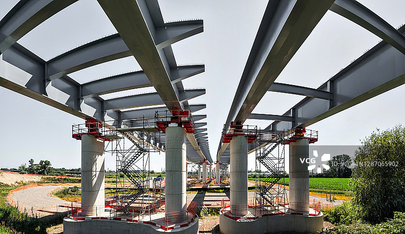 斯特拉斯堡绕城公路高架桥建设（法国）图片素材