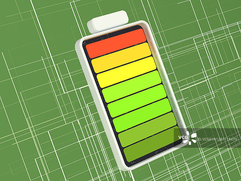 抽象电池数字概念：节能图片素材