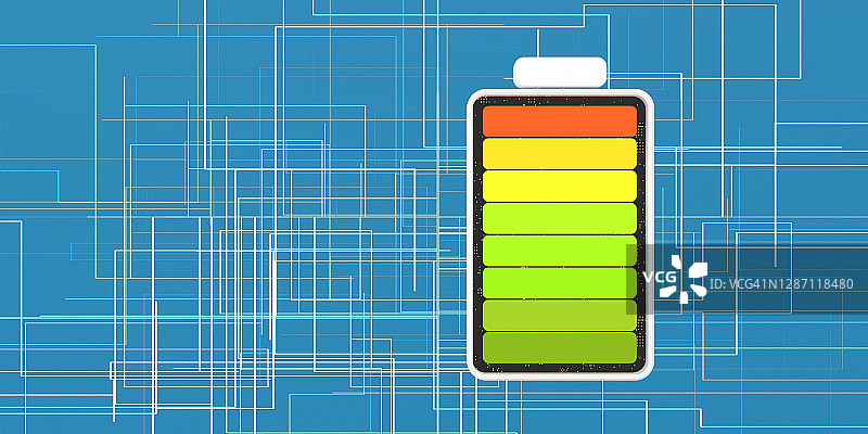 抽象电池数字概念：节能图片素材