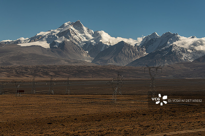 喜马拉雅山脉希夏邦马峰风光图片素材