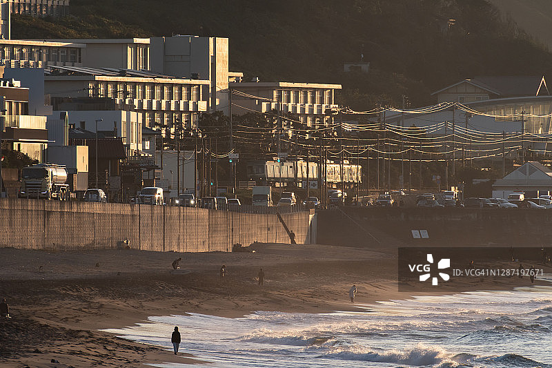 日本神奈川县的海岸公路图片素材