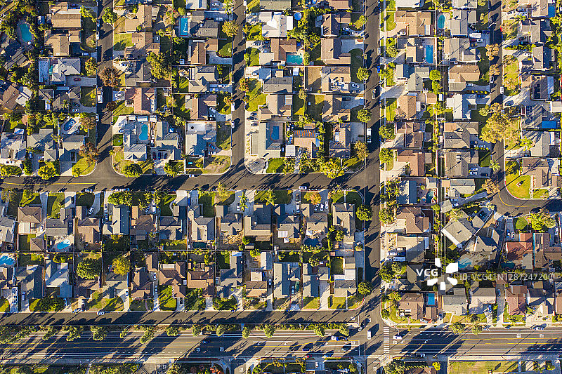 洛杉矶县的房屋鸟瞰图片素材