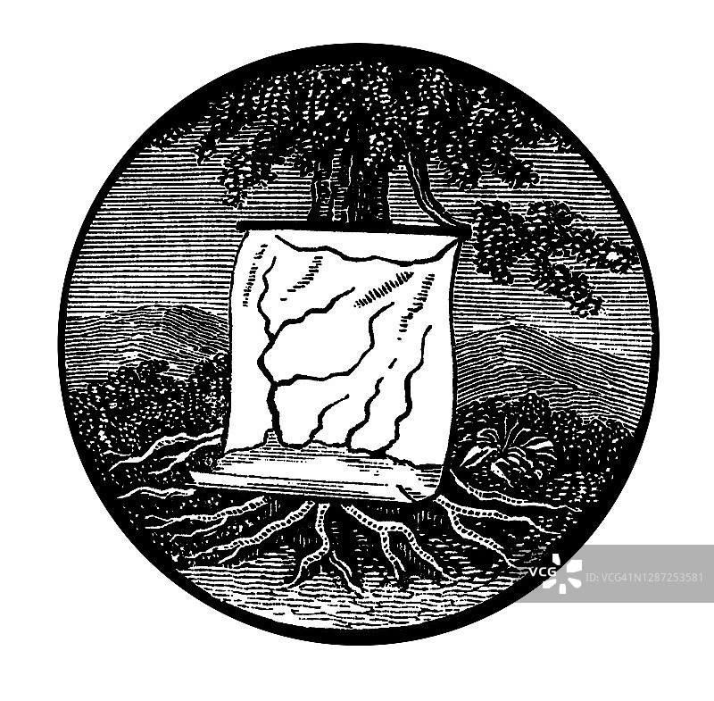 美国阿拉巴马州印章老式雕刻插图图片素材