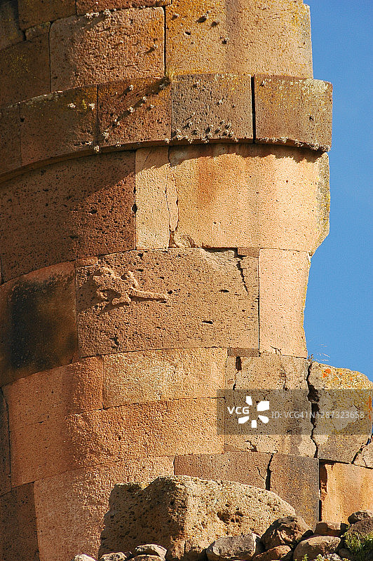 秘鲁西卢斯塔尼古墓丘尔帕特写图片素材