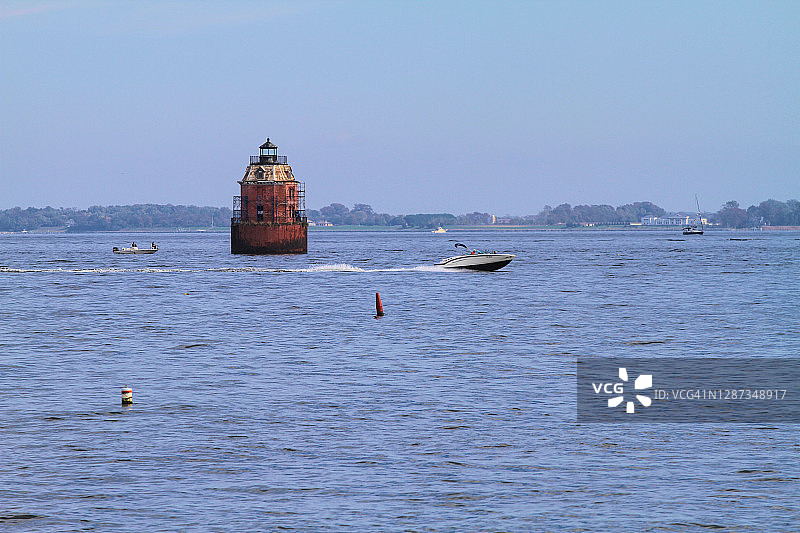 切萨皮克湾的灯塔图片素材