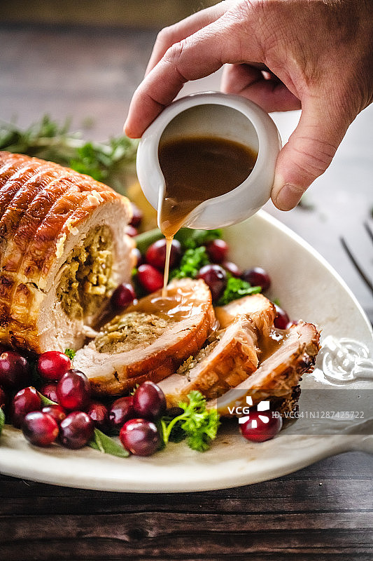 感恩节和圣诞节的Keto菜肴图片素材