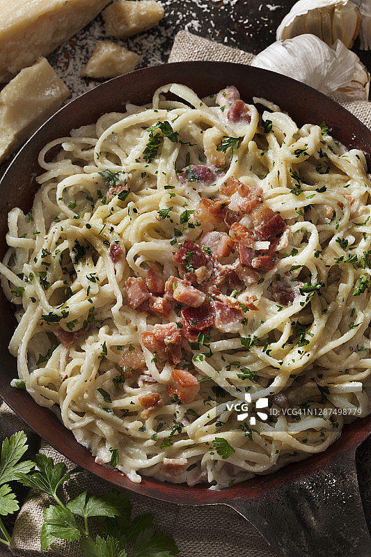 培根卡邦尼意面图片素材