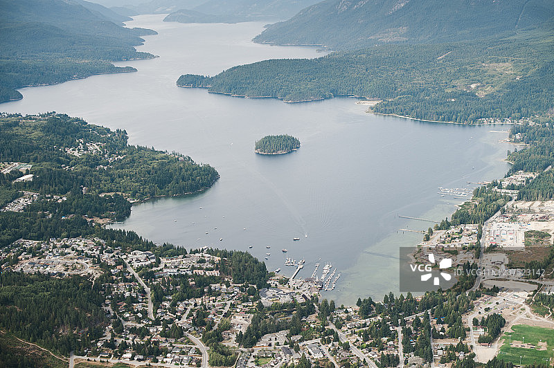 加拿大西切尔特海滨小镇航拍图片素材