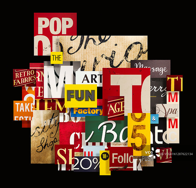 零售标牌拼贴图片素材