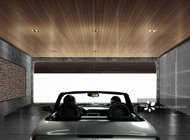 汽车、运动员、后视图、男人、女人、上半身、停车、停车场、内饰图片素材