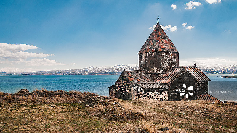 塞 van 湖畔塞 van 修道院的 Surp Arakelots 教堂，亚美尼亚格加尔库尼克省图片素材