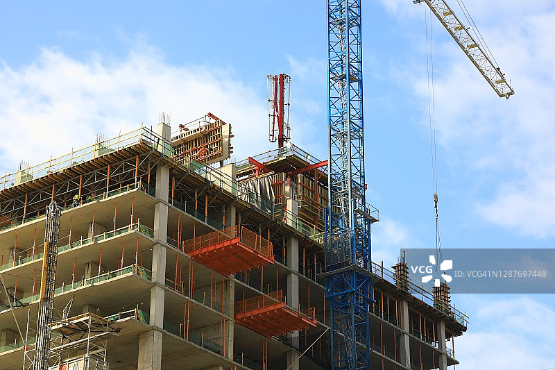 高层建筑施工中图片素材