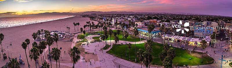 航拍威尼斯海滩图片素材