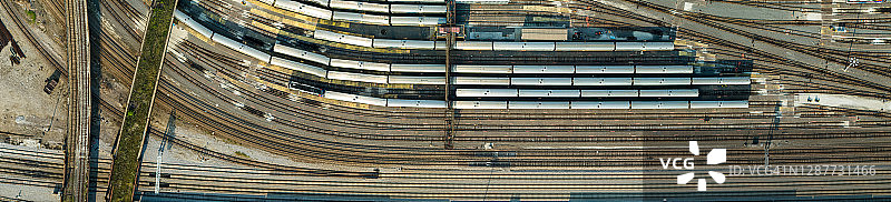 芝加哥铁路调车场的航拍全景图片素材